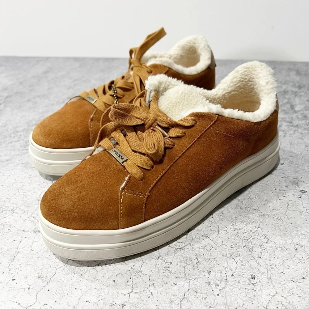 J/SLIDES Ninka Womens Suede Platform Skate Shoes Waterproof Size 7
